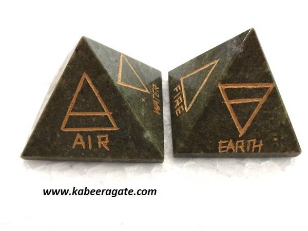 Grass Jasper 4 Elements Pyramid