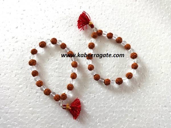 Crystal Quartz Rudraksha Power Bracelets 