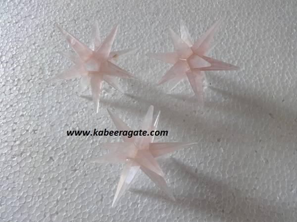 Rose Quartz 12 Point Healing Star