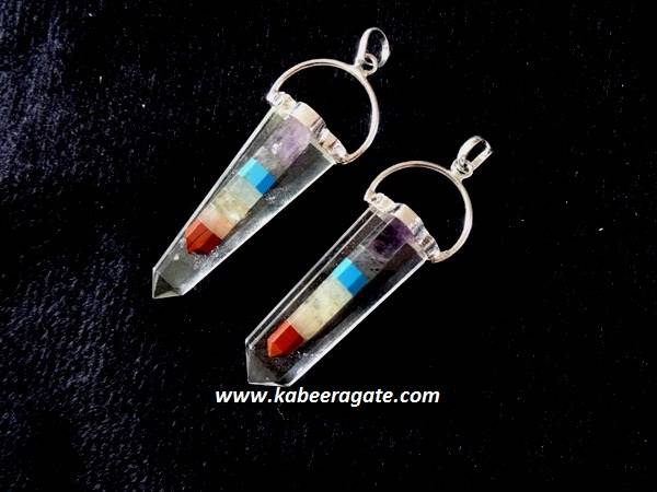 Bonded Chakra with Crystal Quartz Flat Pendants