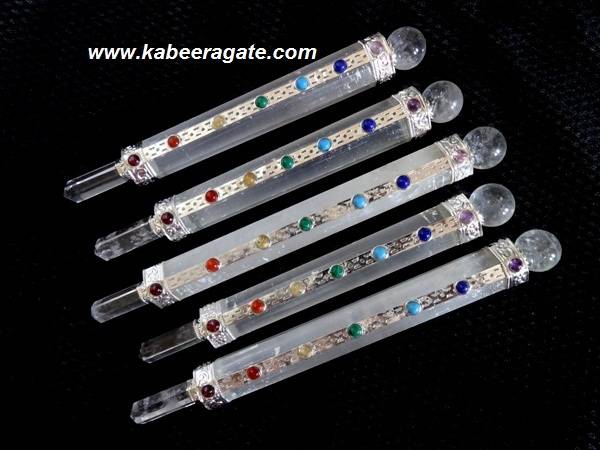 7 Chakra Selenite Healing Sticks