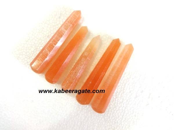 Orange Selenite Massage Wands