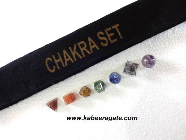 Seven Chakra Orgone Geometry Sets with Pouch