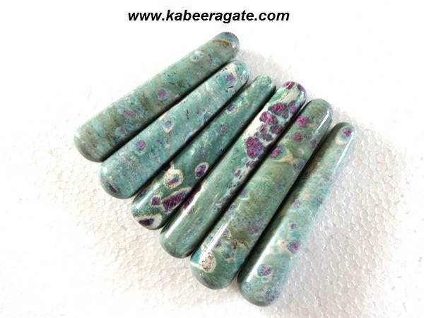 Ruby Fuchsite Smooth Massage Wands