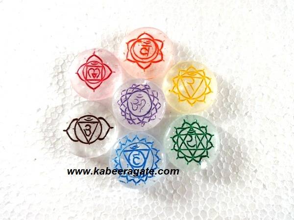 Colorful Crystal Quartz Round Sanskrit Set