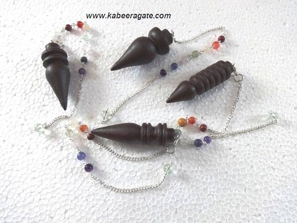 Assorted Rose Wood Pendulum with Chakra Chain