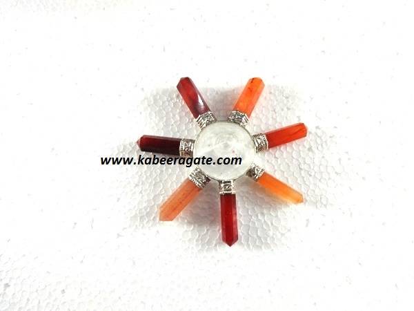 Red Carnelian & Crystal Quartz Combination Energy Generators