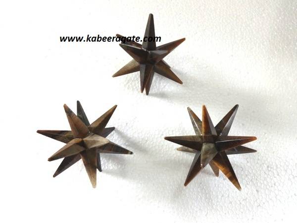 Tiger Eye 12 Point Healing Star