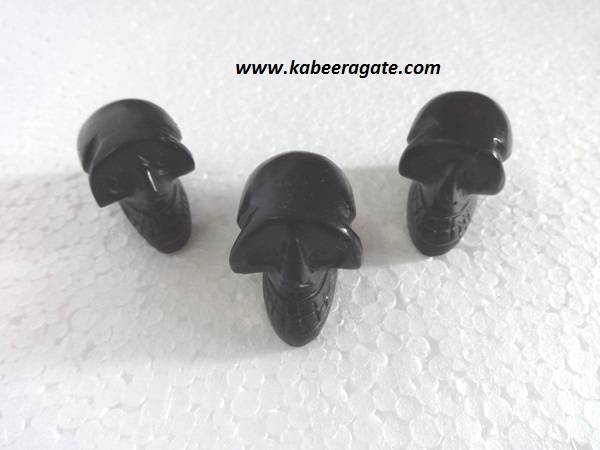 Black Agate Skulls