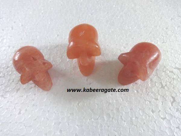 Orange Aventurine Skulls